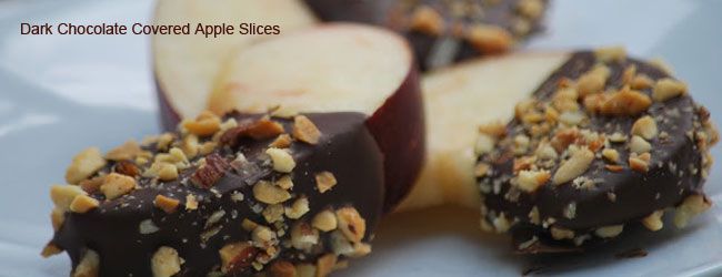 dark chocolate covered apple slices